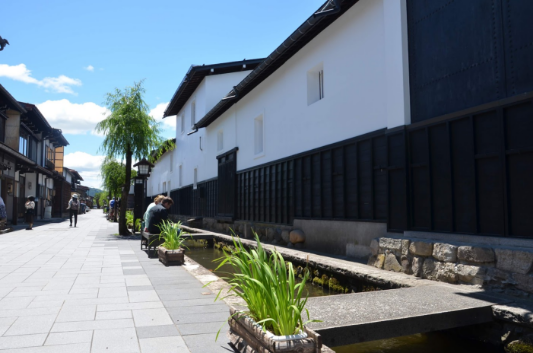瀬戸川と白壁土蔵街外観
