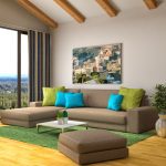 色で遊ぶ！カウチソファのカバーとクッションコーデ実例1