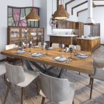 木目を楽しむ無垢材ダイニングテーブルとオシャレなダイニングコーデ１